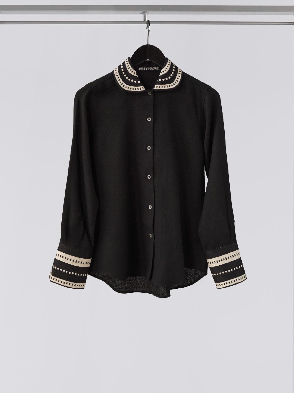 jupe by jackie Ivanov - Black 100% wool Round Tops+Shirts