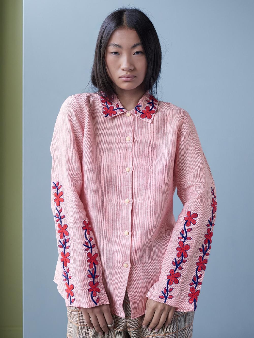 jupe by jackie Jacques - Red 100% linen Tops+Shirts red More