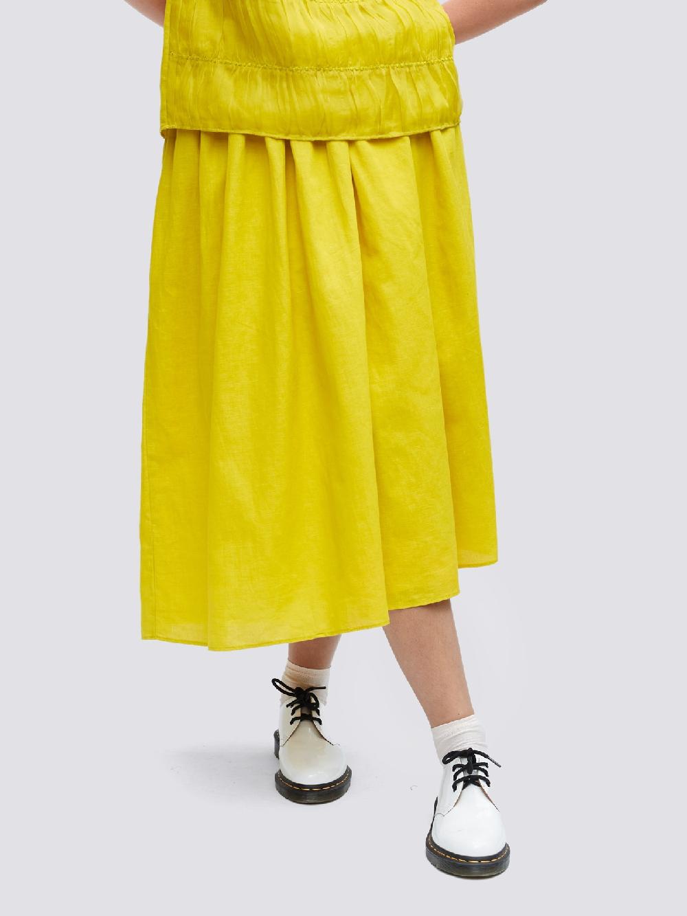Jupe By Jackie Juliette - Yellow Cotton Linen Blend Skirts