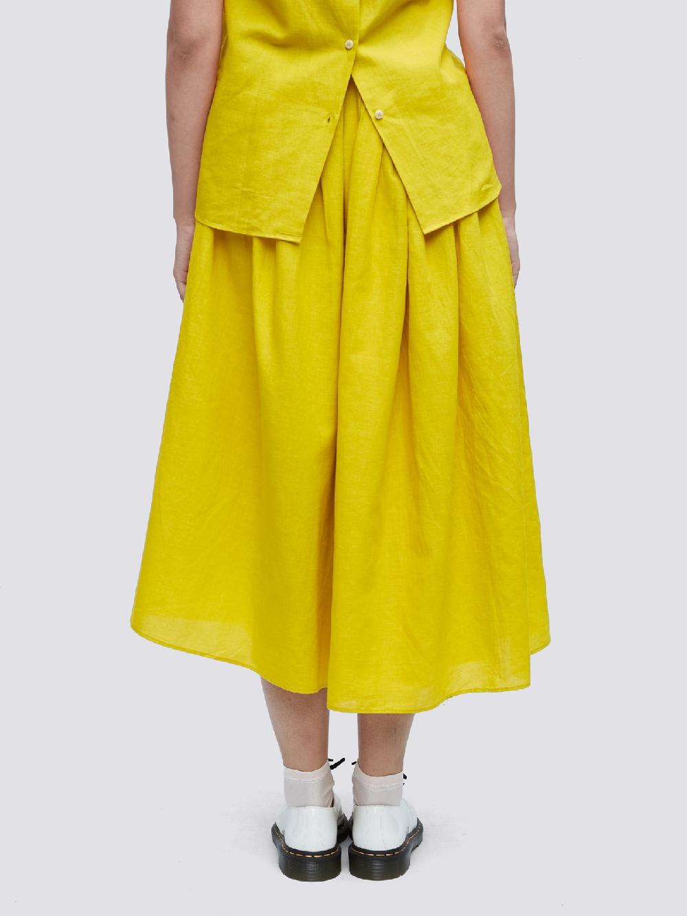 Jupe By Jackie Juliette - Yellow Cotton Linen Blend Skirts