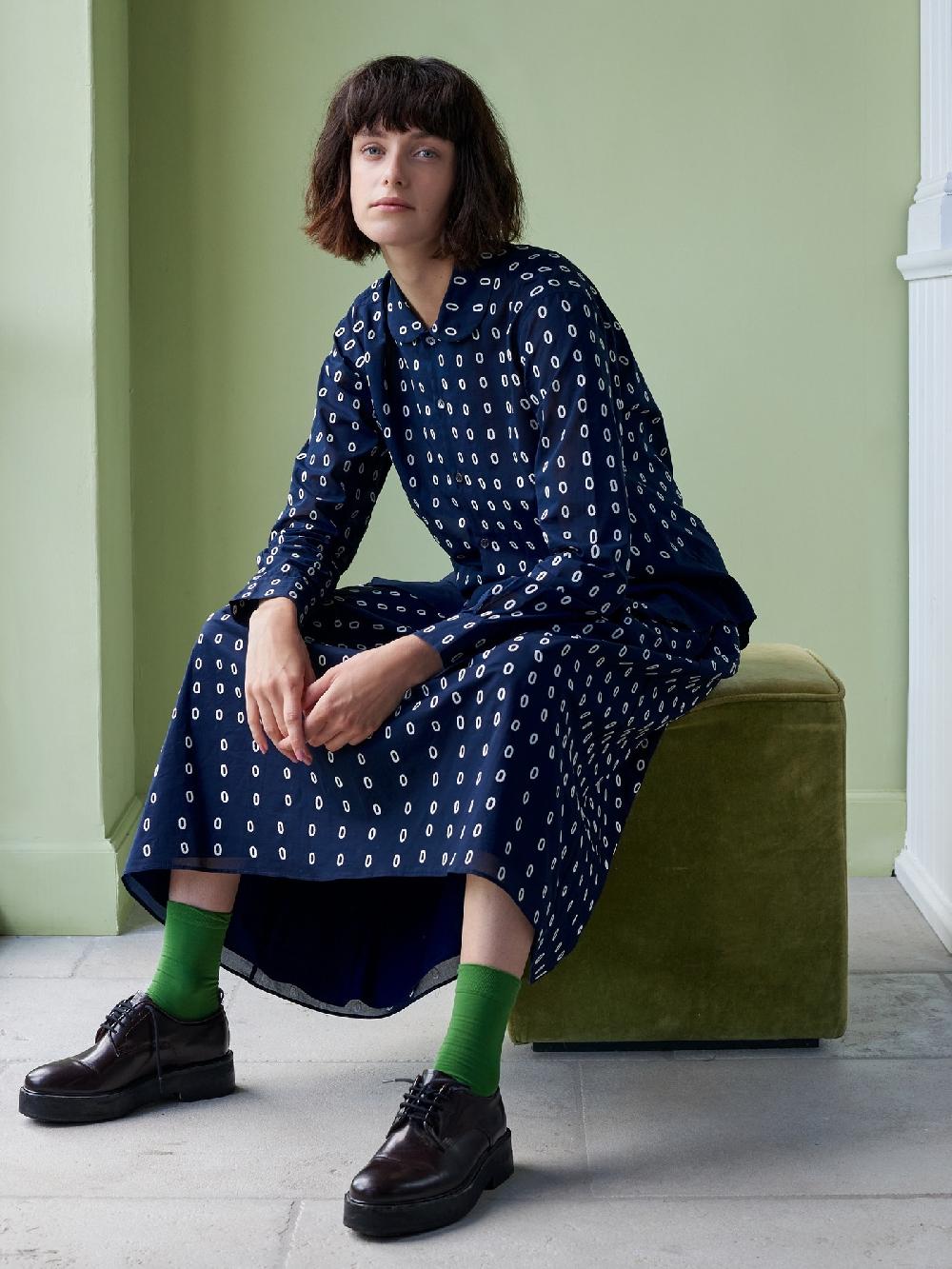 Jupe By Jackie Aguas Skirt - Navy 100% Cotton Voile