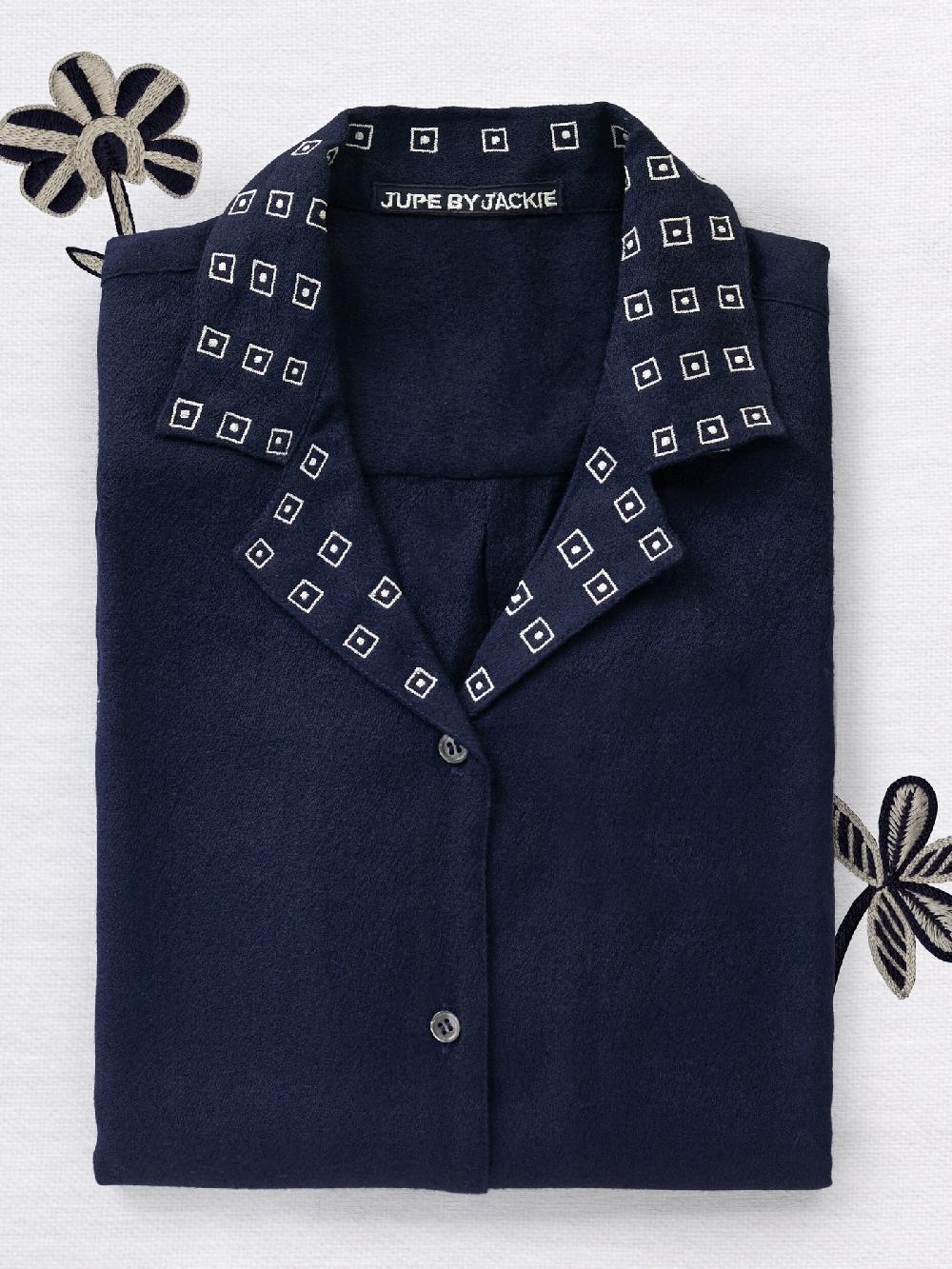 Jupe By Jackie Barnamore - Navy 100% Wool Tops+Shirts