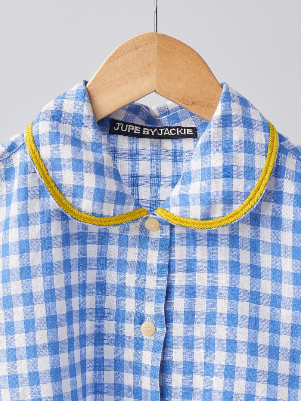 Jupe By Jackie Blue Checks PJ - Blue 100% Linen