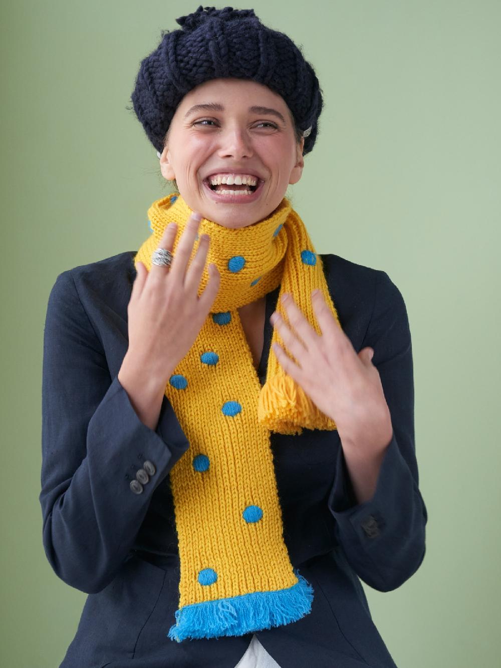 jupe by jackie Blue dots - Yellow 100% wool (knitted)