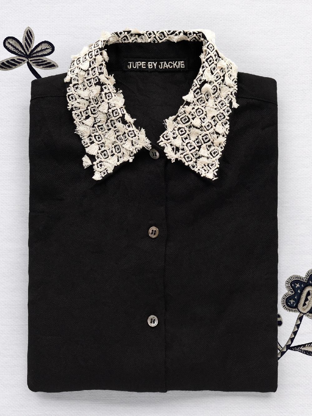 jupe by jackie Bromley - Black 100% wool cream