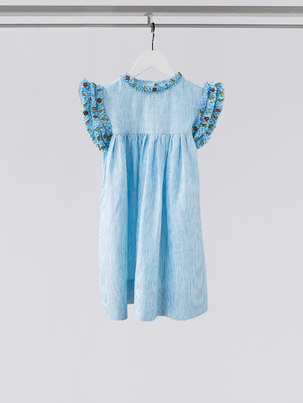 jupe by jackie Champlain Dr. Mini Me - Blue 100% linen