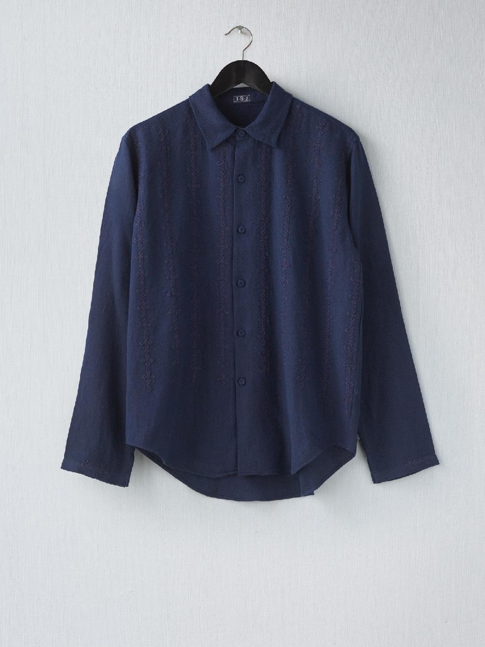 jupe by jackie Colvin - Navy linen wool mix