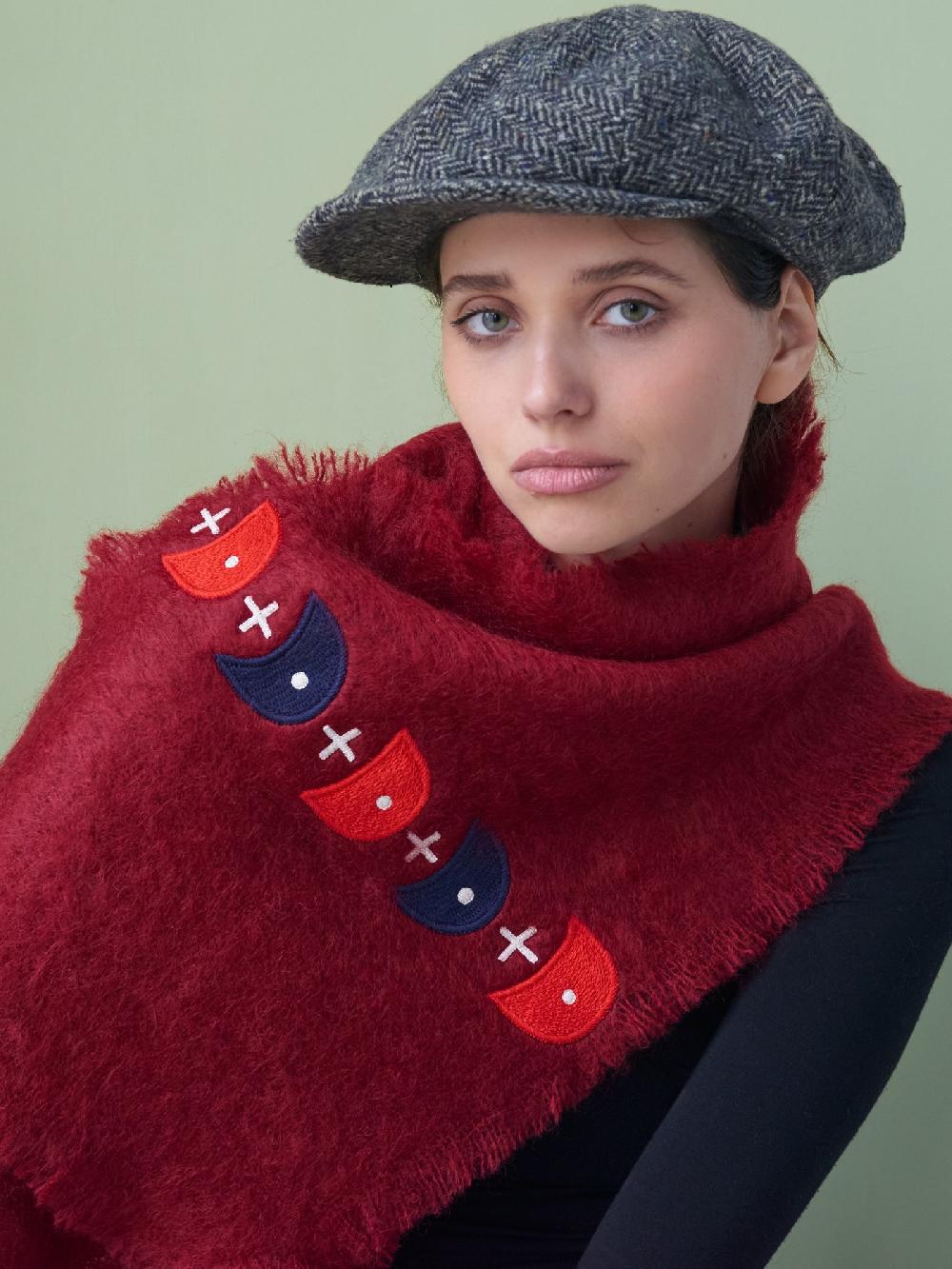 jupe by jackie Coop - Burgundy 100% mohair