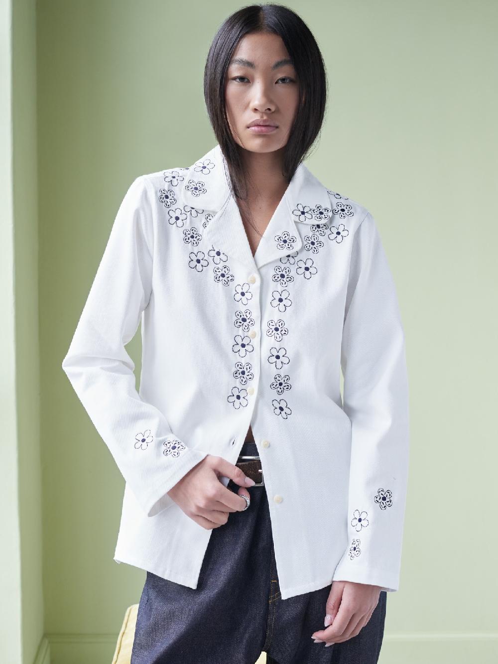 jupe by jackie Dita - (Off) White 100% cotton navy