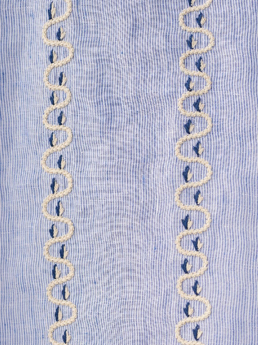 Jupe By Jackie Ditzel - Blue 100% Linen Tops+Shirts