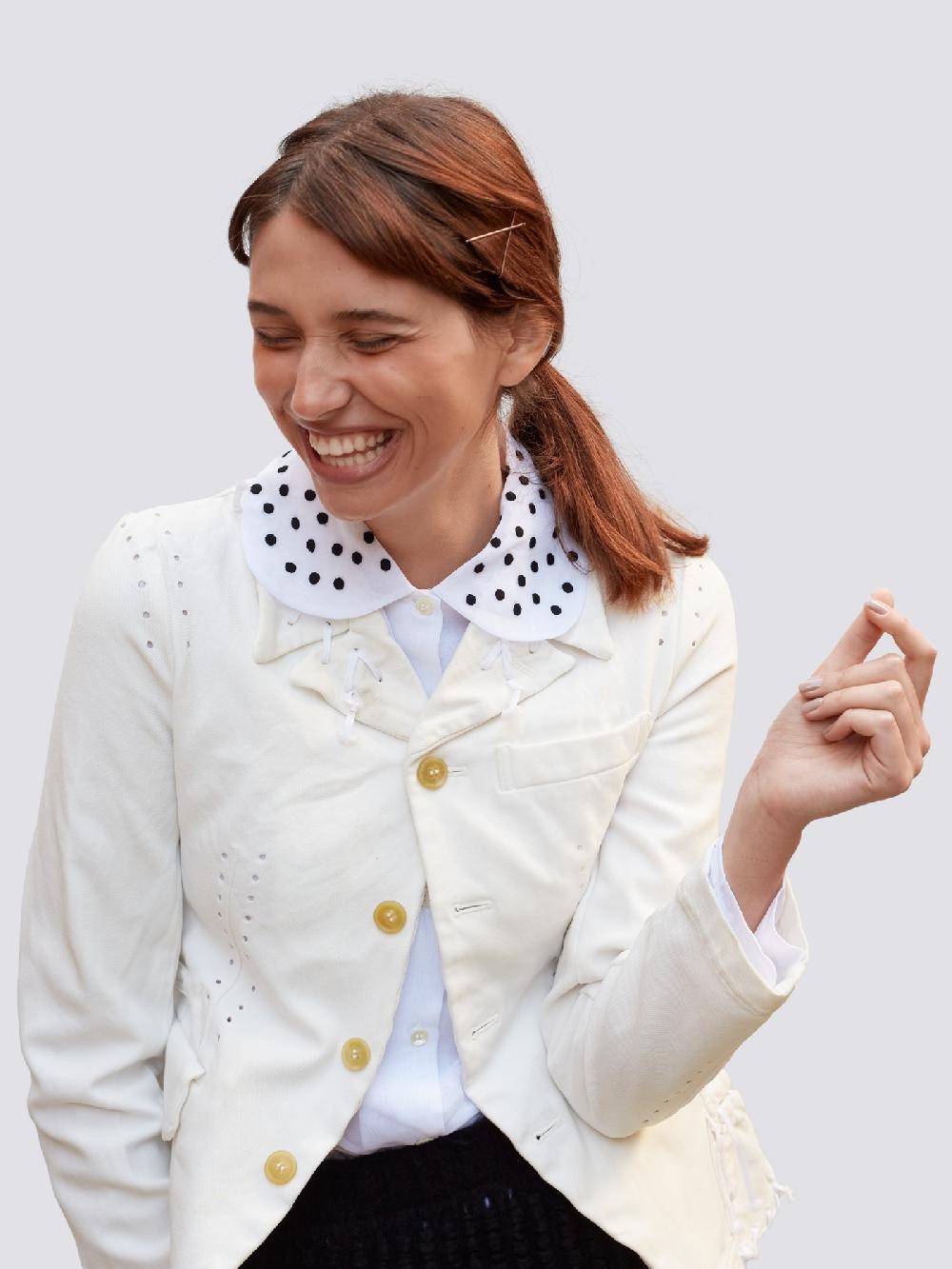 Jupe By Jackie Dots I - (Off) White 100% Cotton Poplin