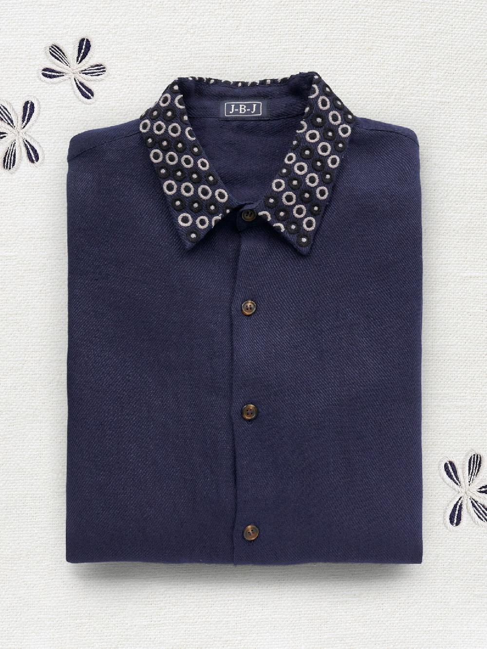 jupe by jackie Ducasse - Navy linen wool mix