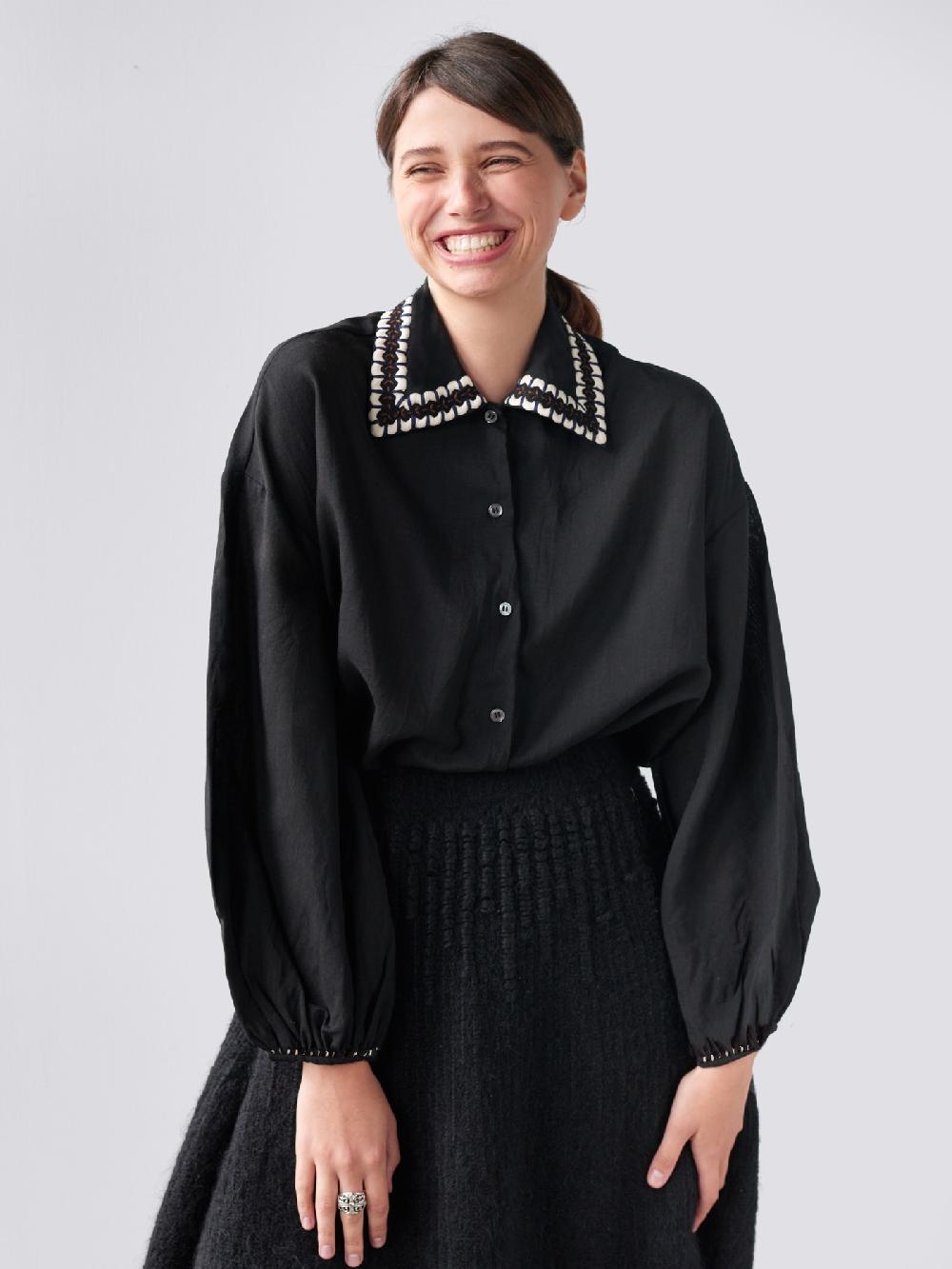 jupe by jackie Frances - Black 100% wool Tops+Shirts