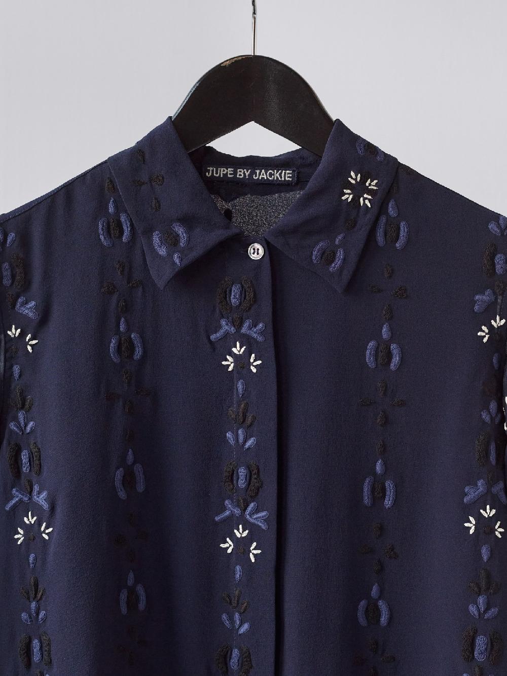 Jupe By Jackie Gagosian Sh - Navy 100% Silk Georgette