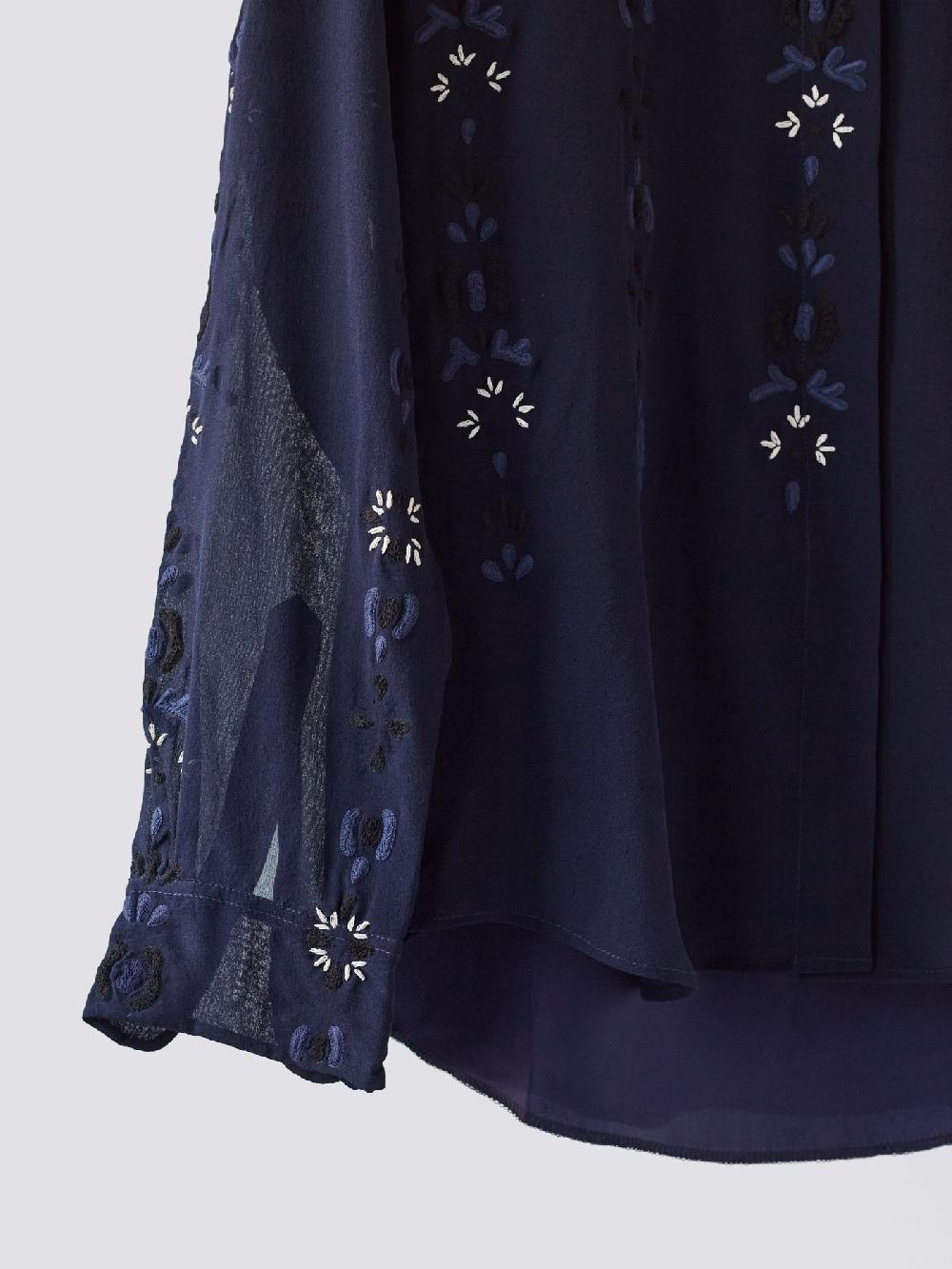 Jupe By Jackie Gagosian Sh - Navy 100% Silk Georgette