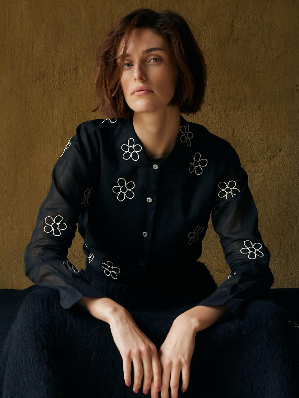 jupe by jackie Giardino - Black 100% cotton voile