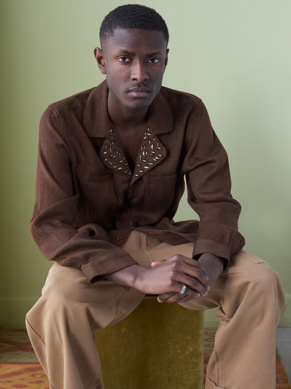 jupe by jackie Glenn - Brown linen wool mix