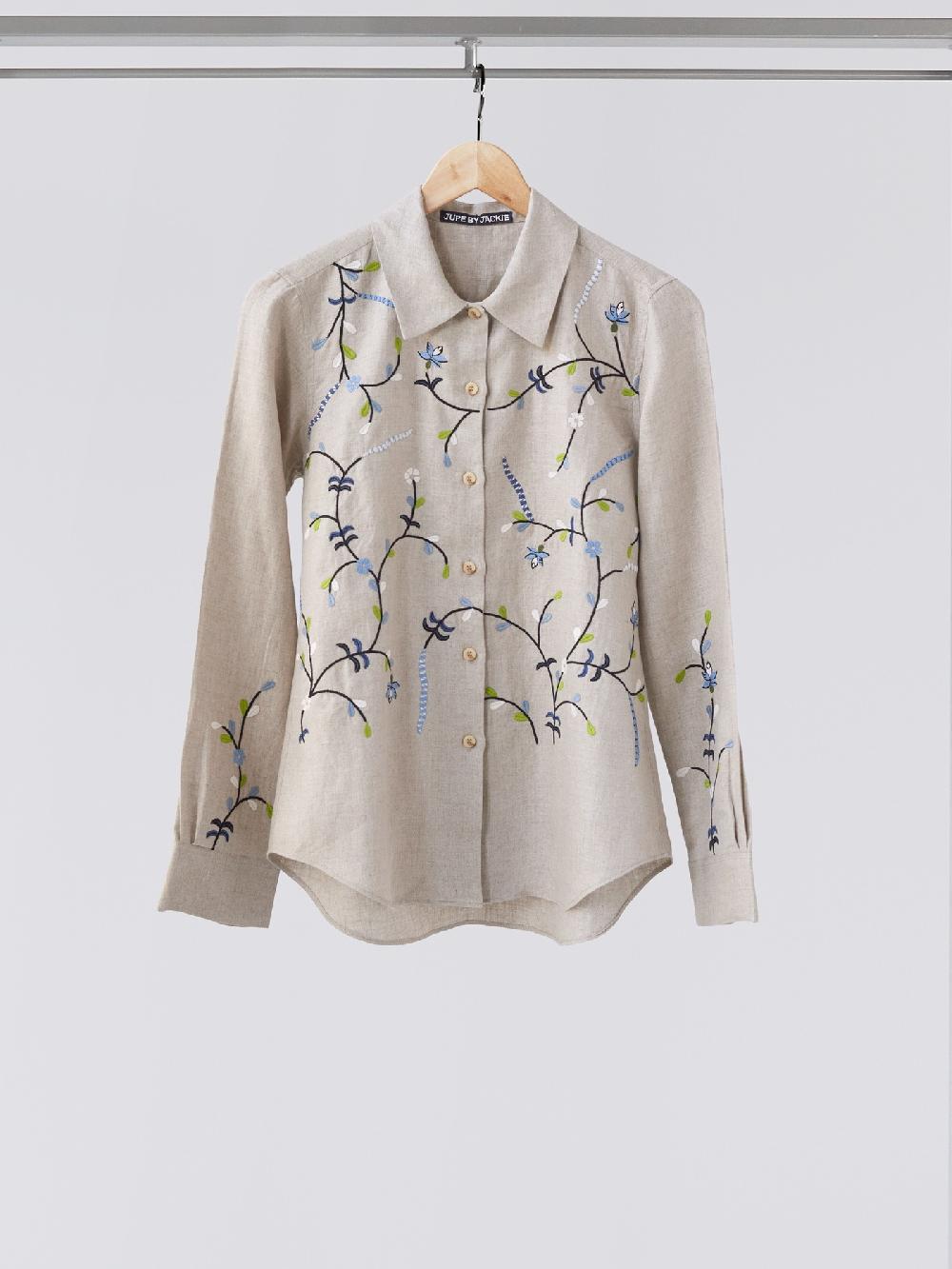 jupe by jackie Hancock - Beige 100% linen Tops+Shirts