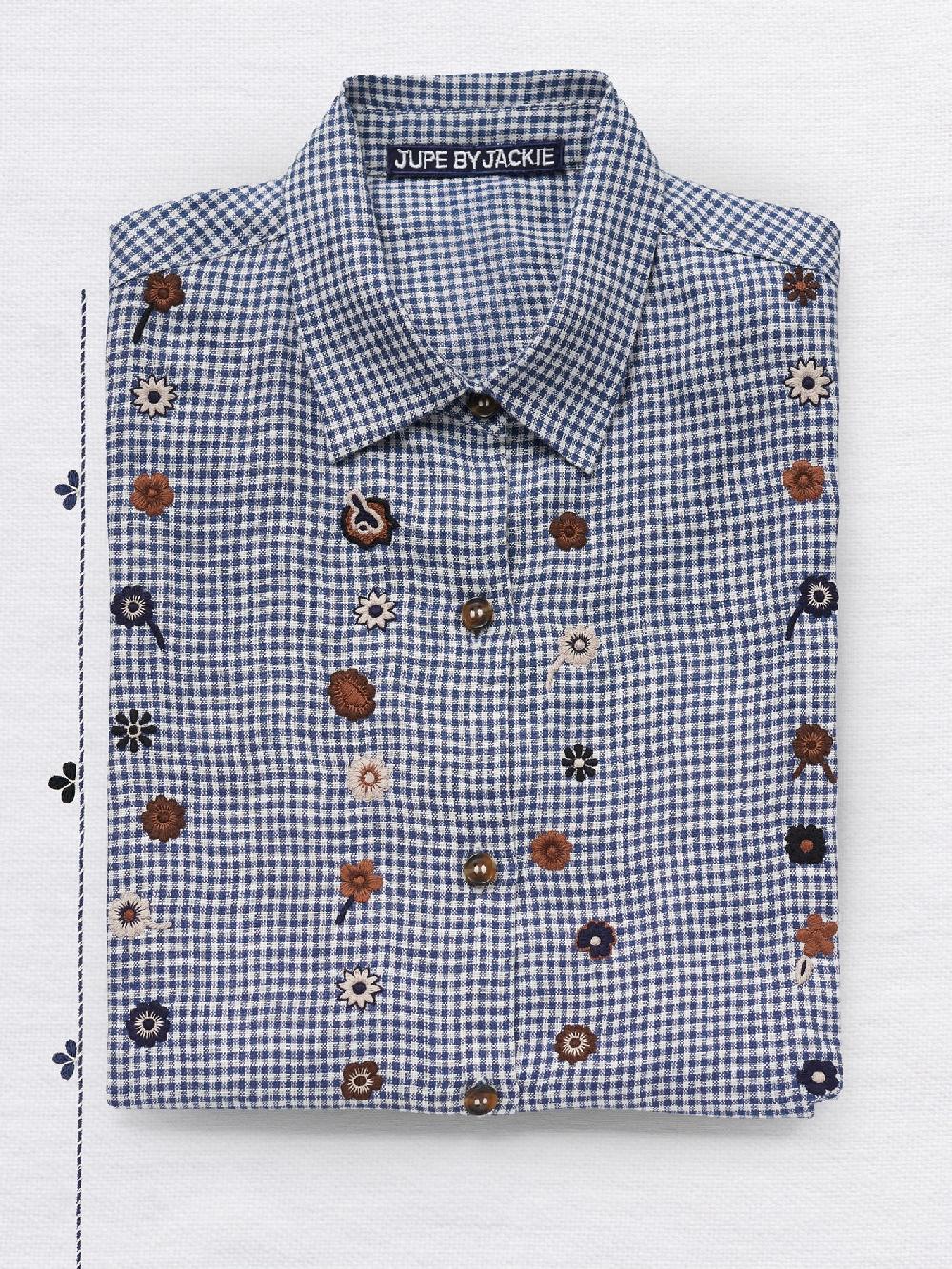 jupe by jackie Helena - Navy 100% linen Tops+Shirts