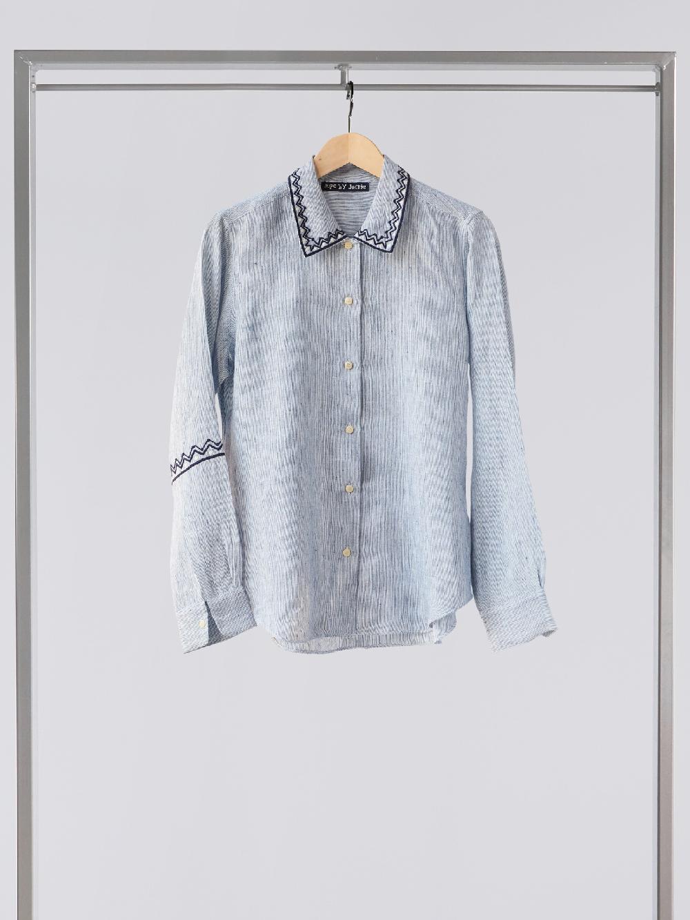 Jupe By Jackie Kasmin - Blue 100% Linen Tops+Shirts