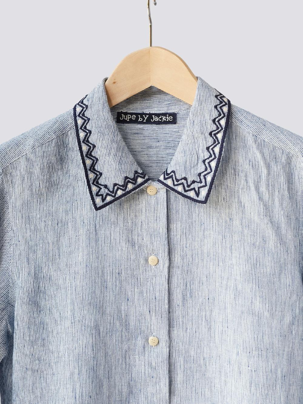 Jupe By Jackie Kasmin - Blue 100% Linen Tops+Shirts