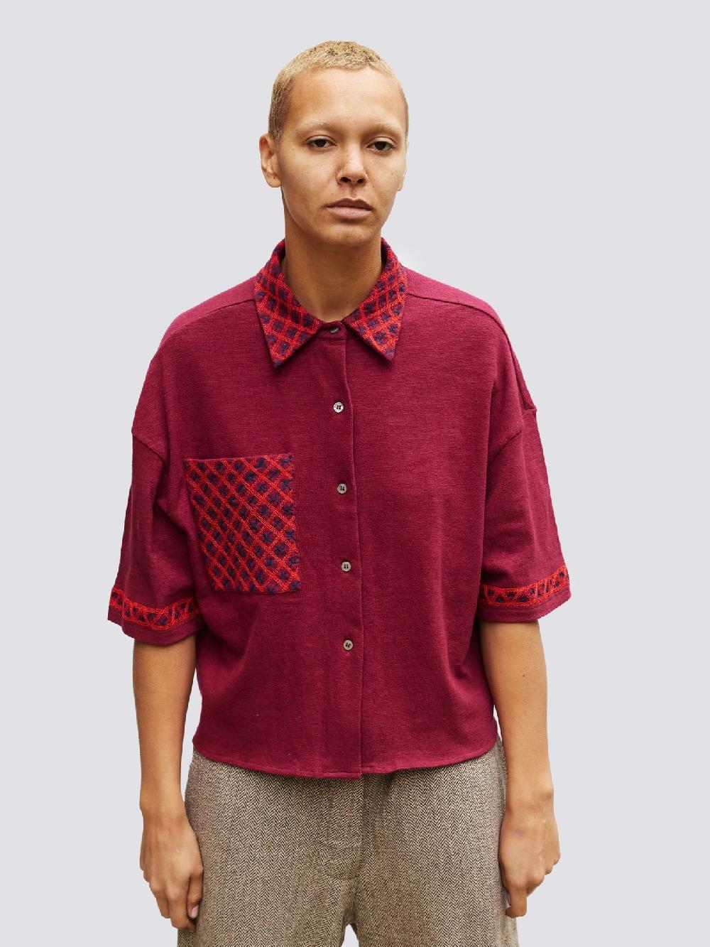 Jupe By Jackie Lirac - Burgundy 98% Cotton 2% Elastine