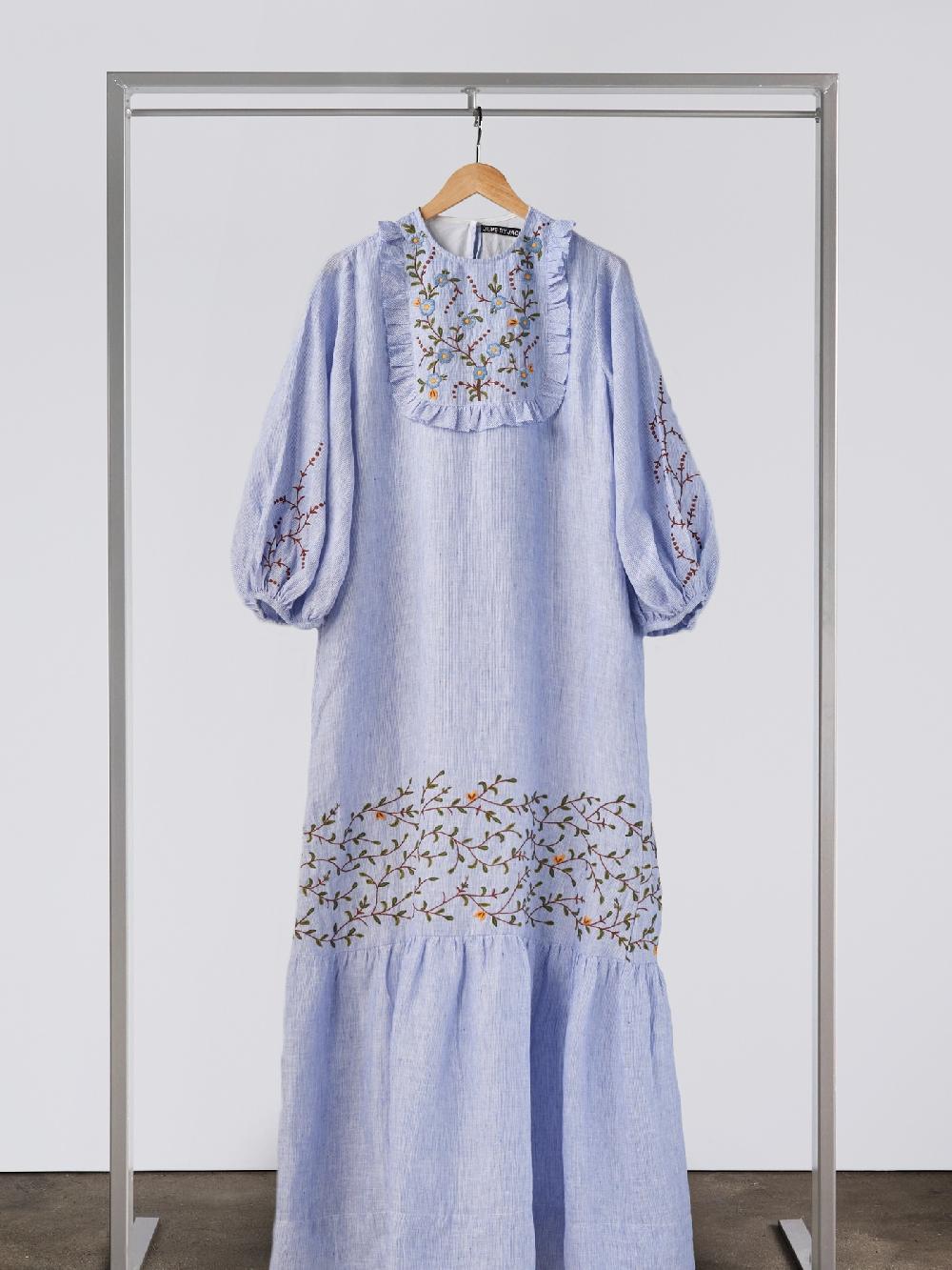 Jupe By Jackie Locke - Blue 100% Linen