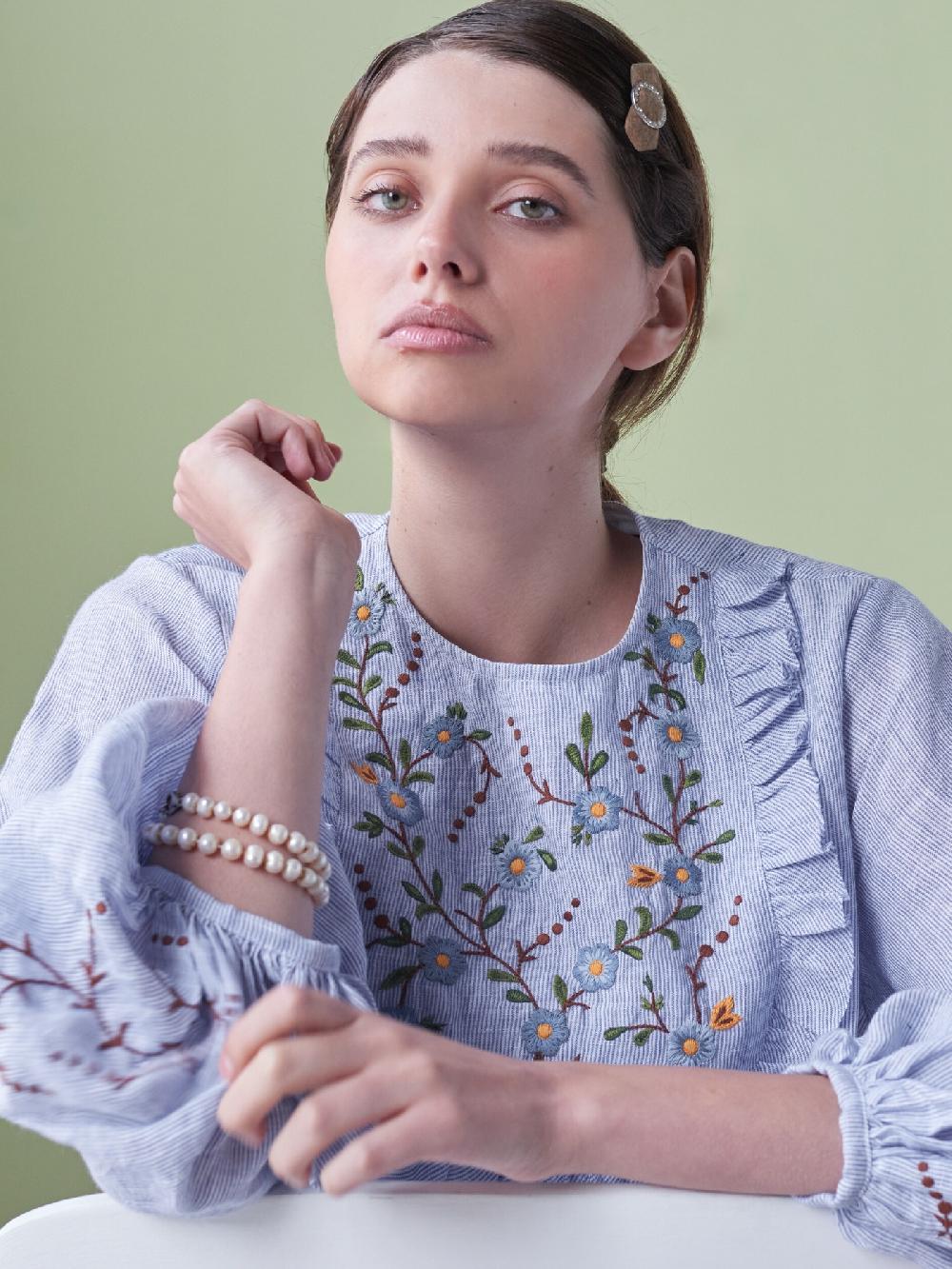 jupe by jackie Locke - Blue 100% linen