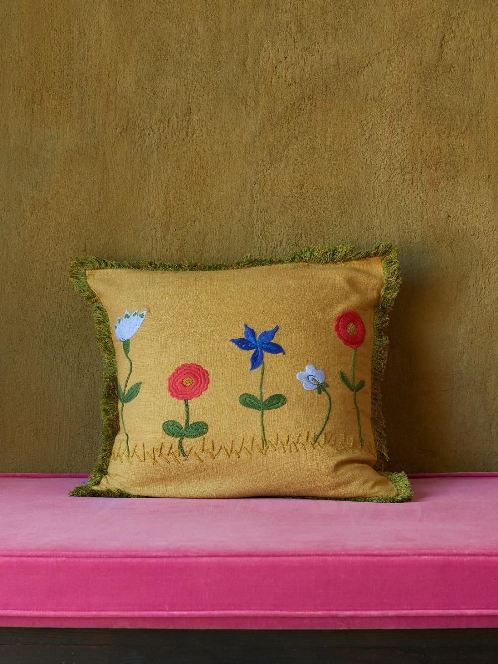 jupe by jackie Magda - Yellow Matka Silk Floral