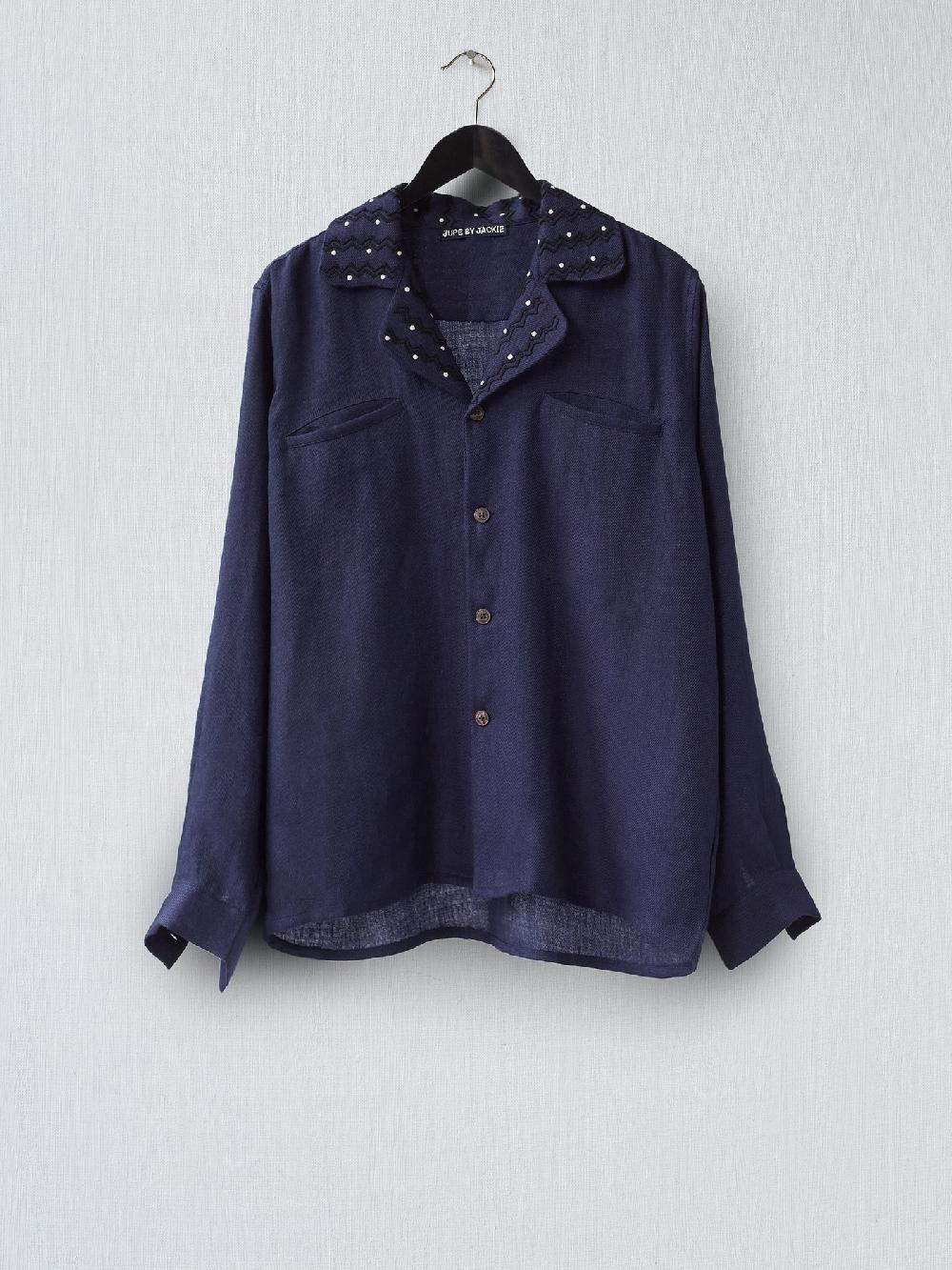 jupe by jackie Murell - Navy linen wool blend