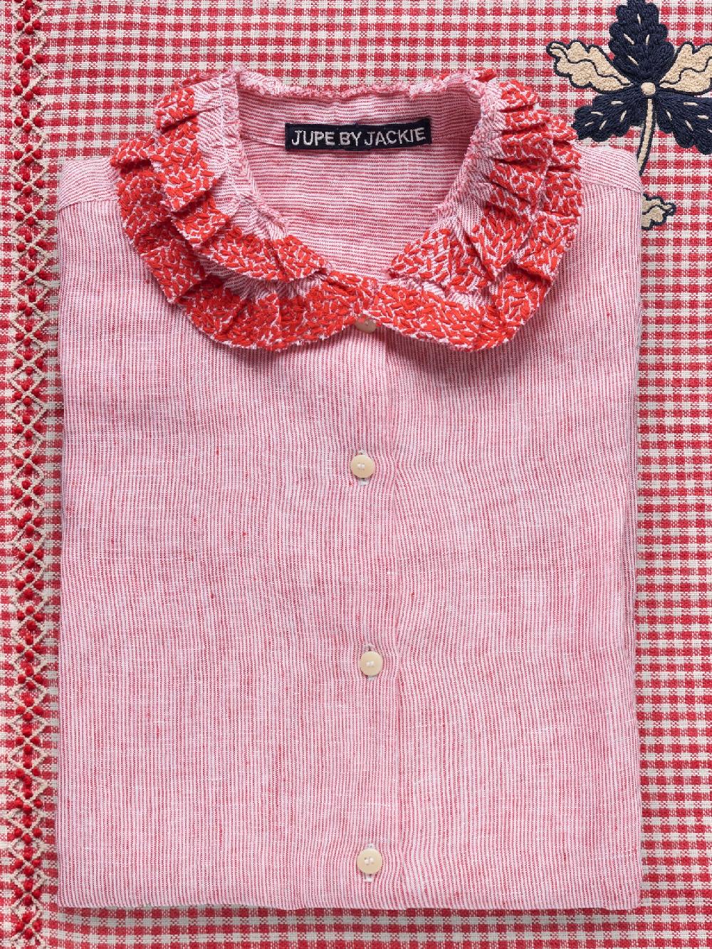 Jupe By Jackie Nova - Red 100% Linen Tops+Shirts