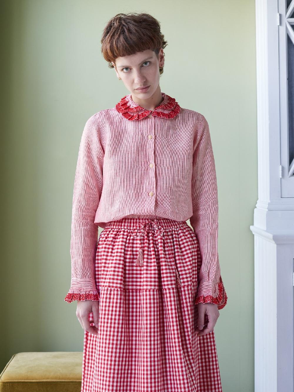 Jupe By Jackie Nova - Red 100% Linen Tops+Shirts