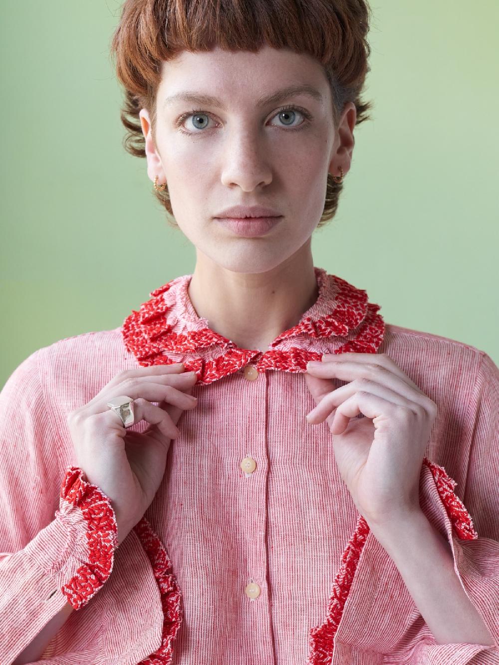 jupe by jackie Nova - Red 100% linen Tops+Shirts