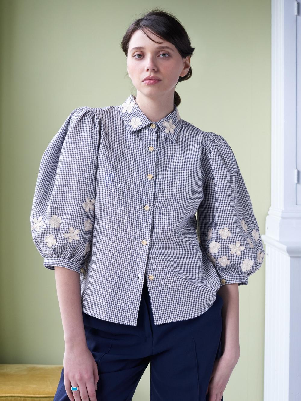 Jupe By Jackie Omiro T - Navy 100% Linen