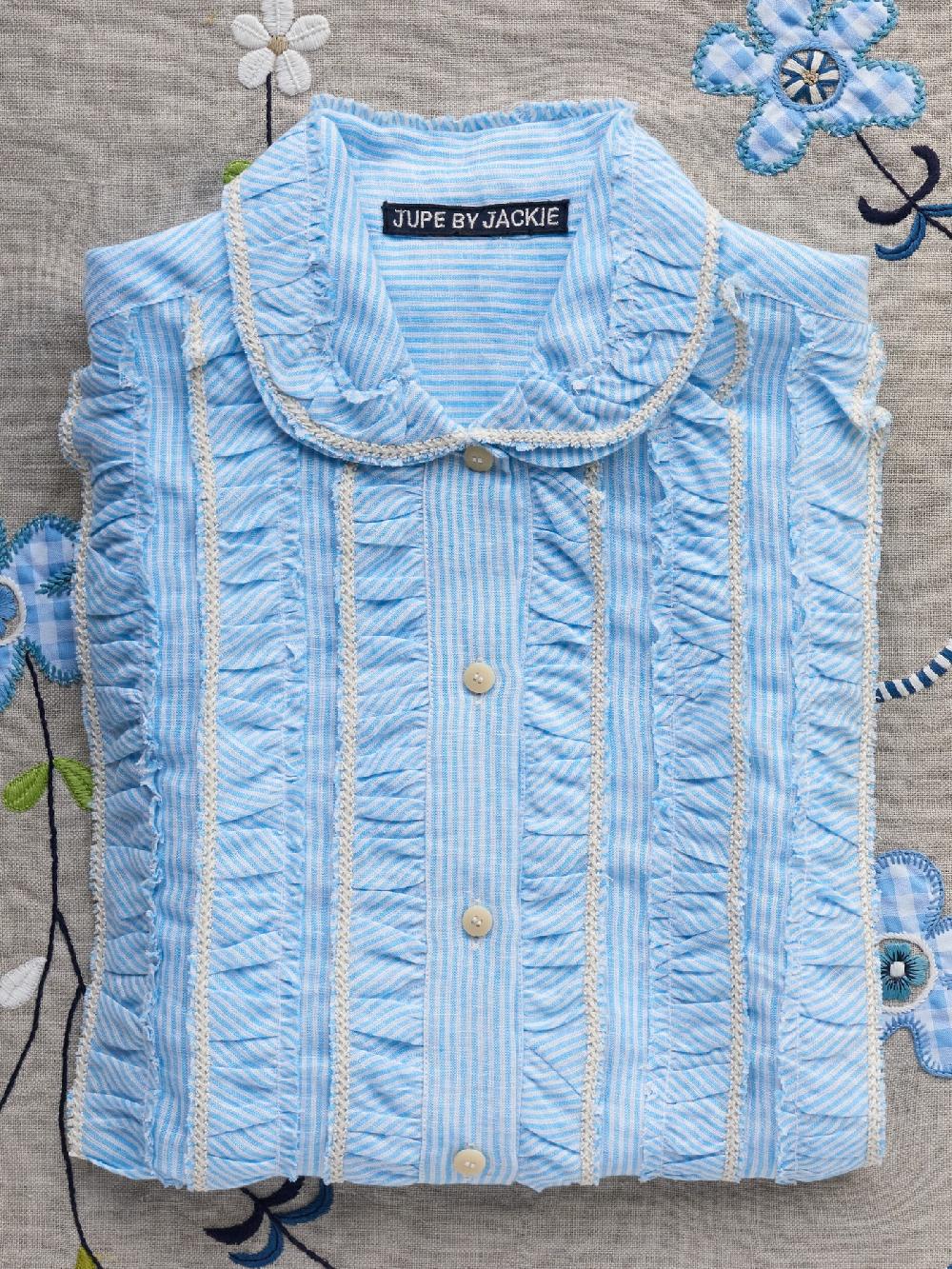 Jupe By Jackie Pasilla - Light Blue 100% Linen Cream