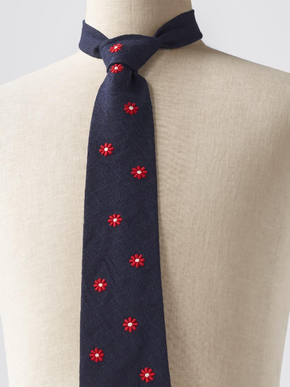 Jupe By Jackie Pedra - Navy Linen Wool Blend Red