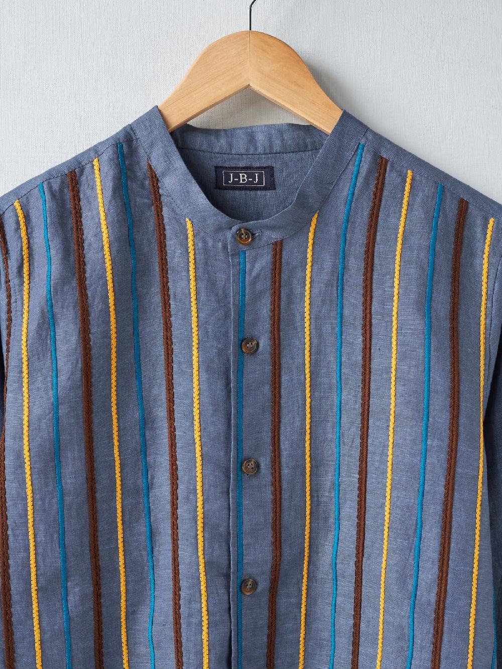 Jupe By Jackie Perriand - Blue Cotton Linen Blend