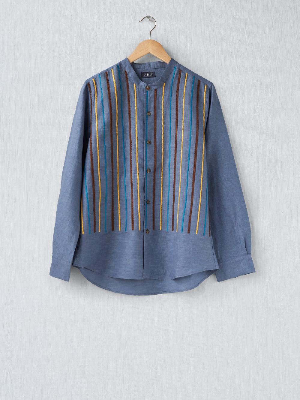 jupe by jackie Perriand - Blue cotton linen blend