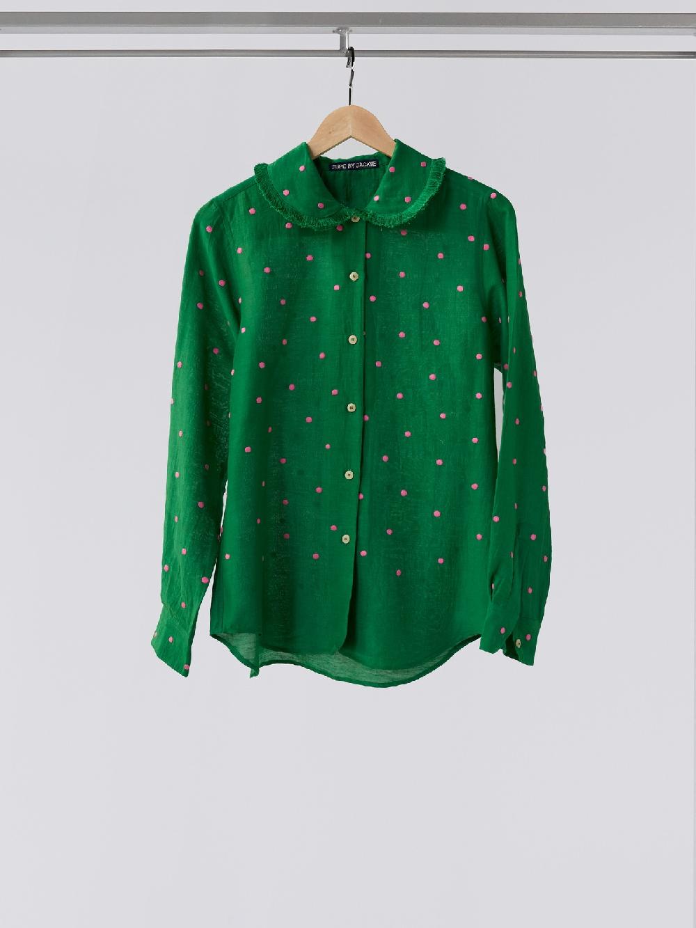 jupe by jackie Pink Dots - Green silk wool