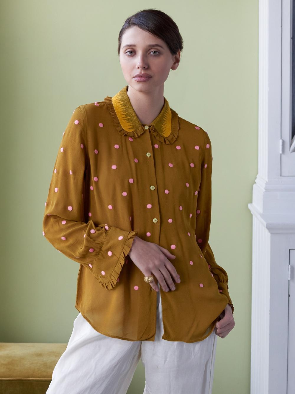 jupe by jackie Poppy - Brown 100% silk georgette