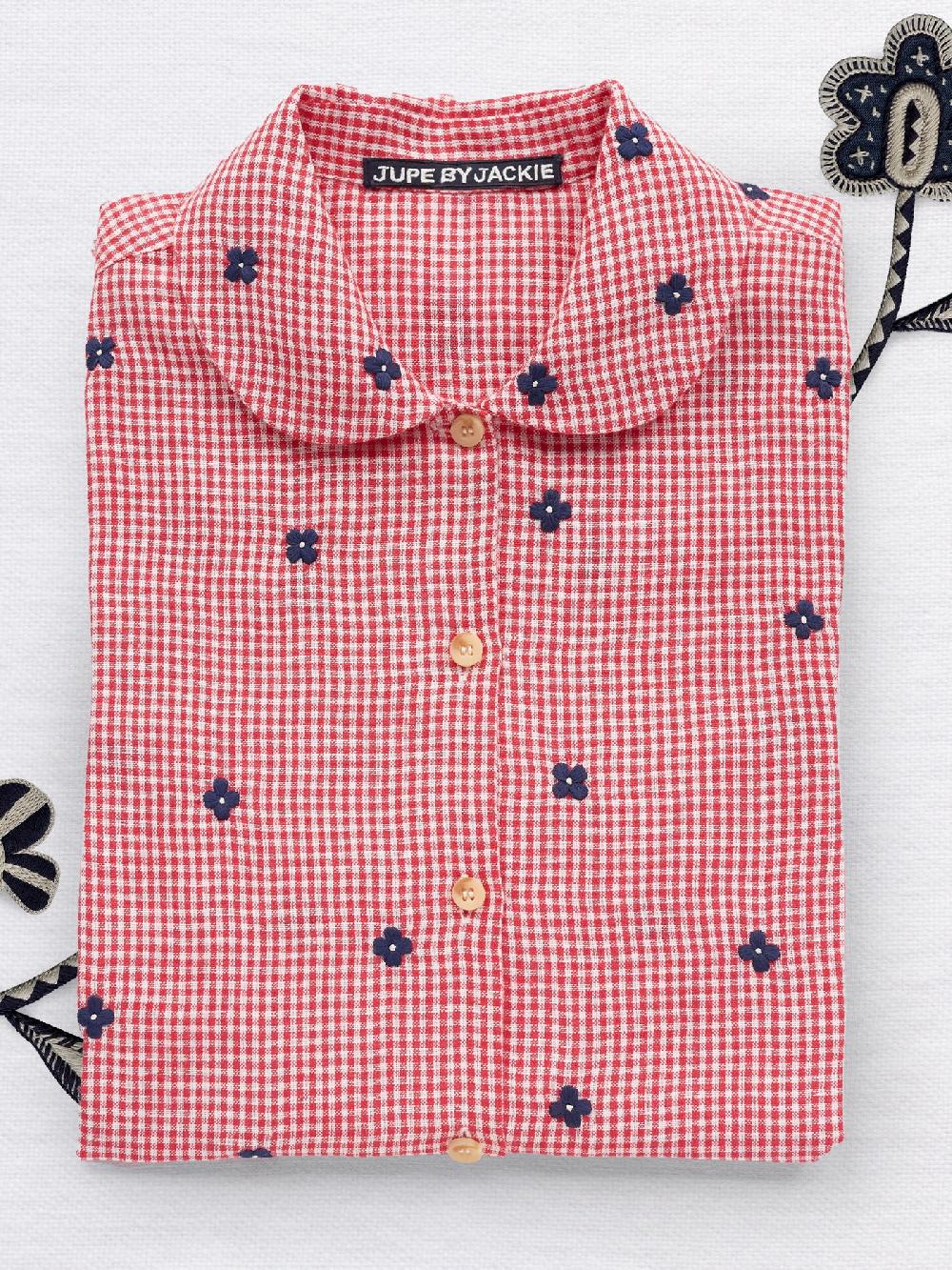 jupe by jackie Raisner - Red 100% linen Tops+Shirts