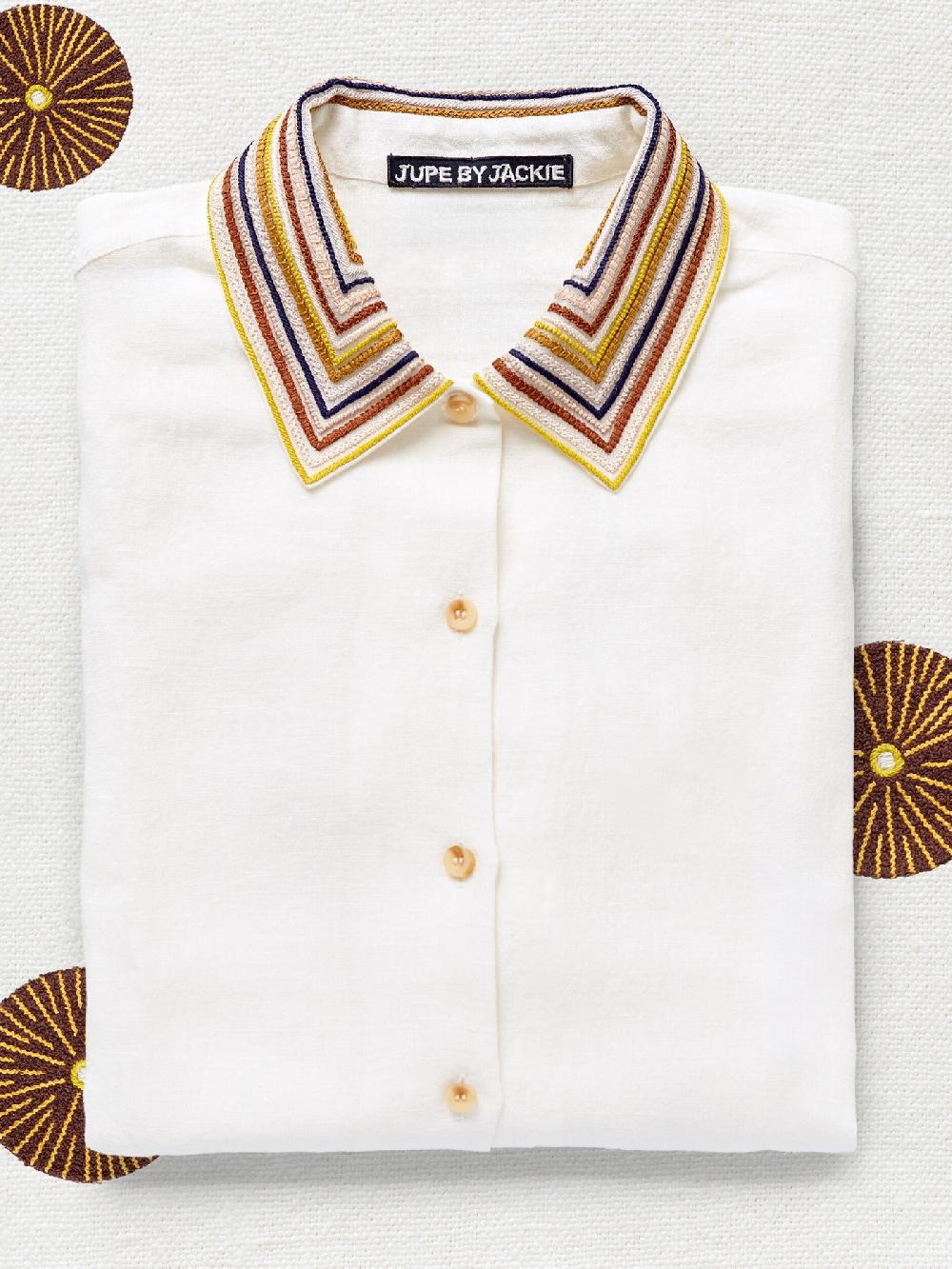 jupe by jackie Raki - Cream 100% linen Tops+Shirts