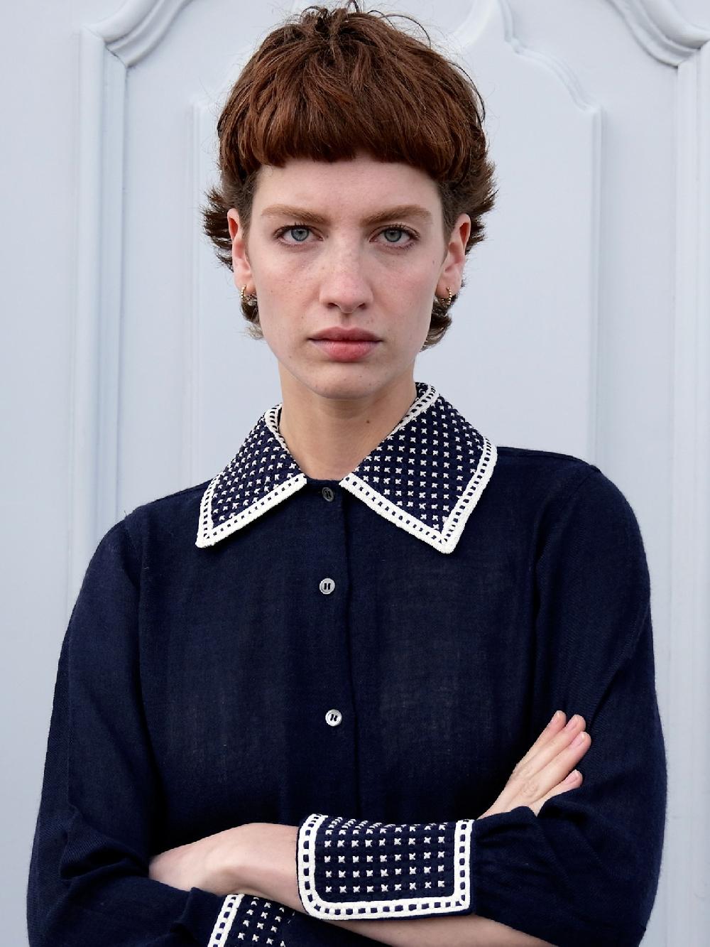 Jupe By Jackie Rasia - Navy 100% Wool