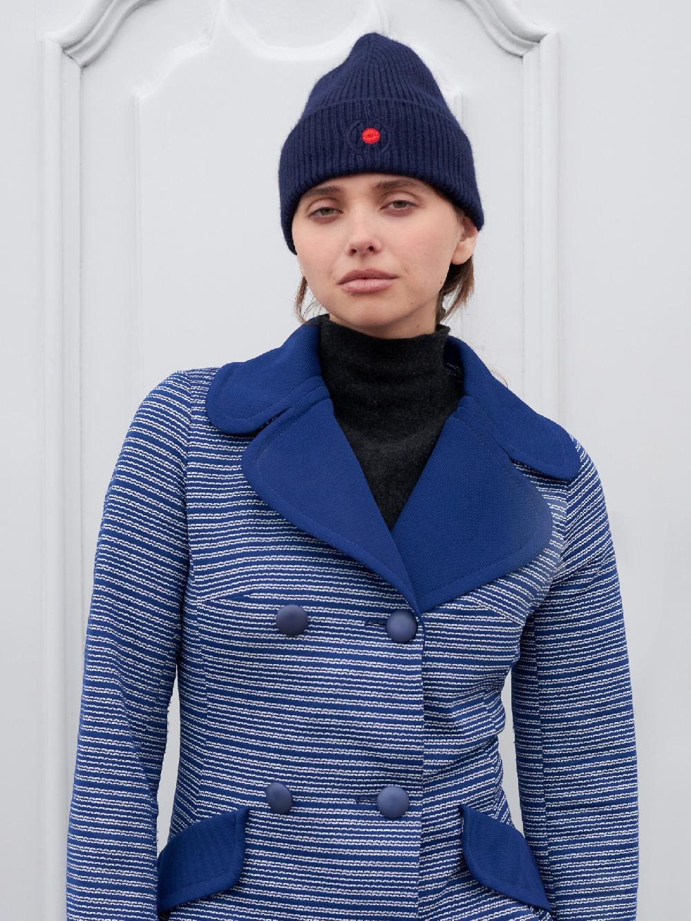 jupe by jackie Red Dot - Navy 100% wool (knitted)