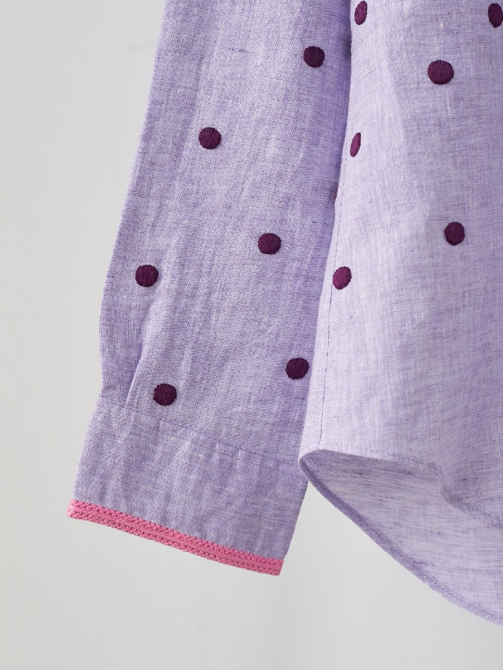Jupe By Jackie Rhodes - Purple 100% Linen Tops+Shirts