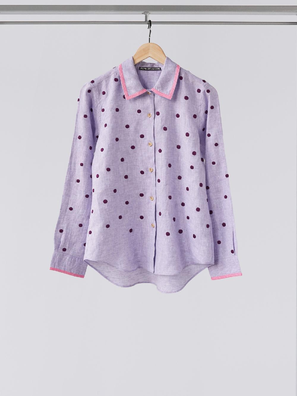 jupe by jackie Rhodes - Purple 100% linen Tops+Shirts