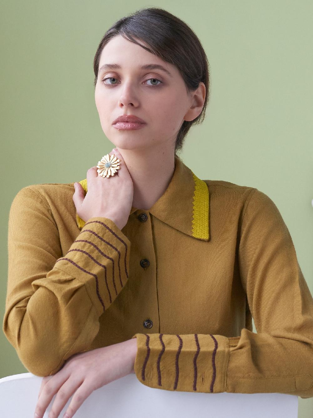 Jupe By Jackie Ruvini - Mustard 100% Wool Tops+Shirts