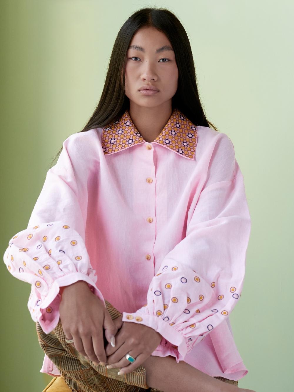 jupe by jackie Siris Pink - Pink cotton linen blend