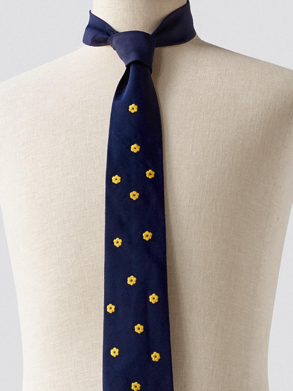 Jupe By Jackie Sweets - Navy 100% Silk Yellow