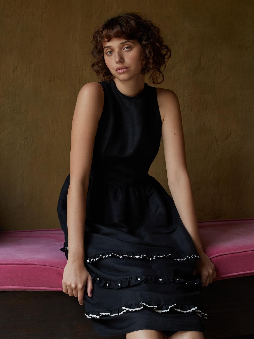 Jupe By Jackie Tama - Black Linen Viscose